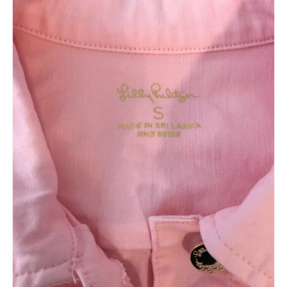 Lilly Pulitzer Laylani Calla Lilly Pink Denim Jacket - Size Small - Picture 6 of 12